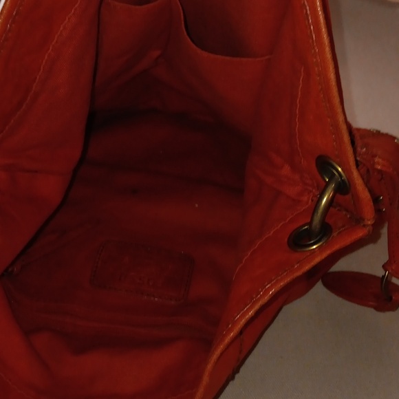 Fossil brass studded leather hobo bag - Picture 9 of 9